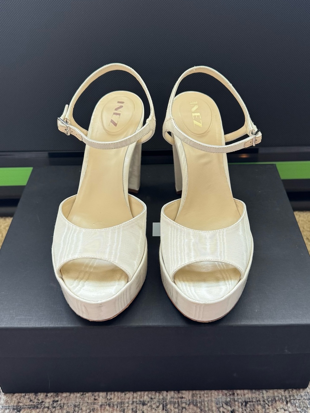 INEZ Camilla Heel in Cream - Platform